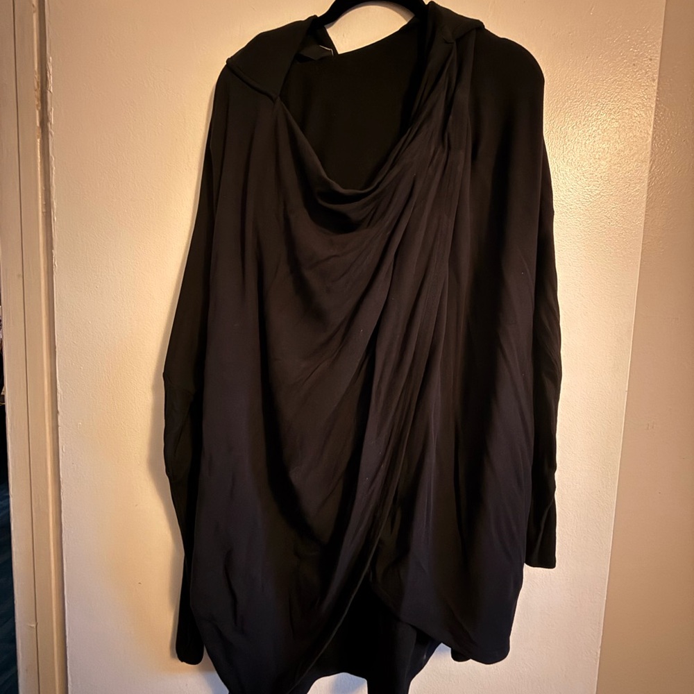 Athleta Black Draped Hooded Top